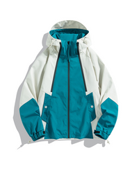 Unisex Outdoor Jacke | Wasserdichte RainShield Ausführung – Blau-Weiß