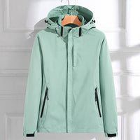 Damen Elegante Regenjacke | Kapuze – Mintgrün
