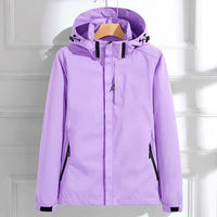 Damen Stilvoll Regenjacke | Mit Kapuze – Lila