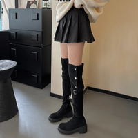 Ellie Sommer Stiefel | Trendige Overknee-Stiefel mit Absatz für Damen – Schwarz