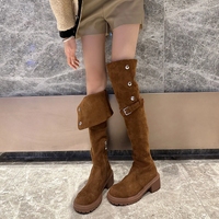 Ellie Sommer Stiefel | Trendige Overknee-Stiefel mit Absatz für Damen – Braun