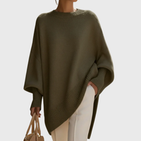 Roswitha | Damen Oversize Locker Strickpullover – Grün