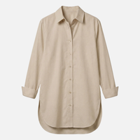 Yvonne | Damen Oversize Baumwollbluse Lockere Passform – Oversize Bluse Sommer – Beige