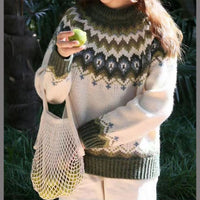 PULLOVER MIT ISLÄNDISCHEM MUSTER | EINZIGARTIGES TRADITIONELLES DESIGN – Grün