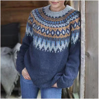 PULLOVER MIT ISLÄNDISCHEM MUSTER | ELEGANTER WINTERLOOK – Blau