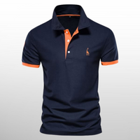 Oscar | Polo Shirt – Orange-Marineblå
