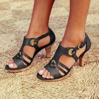 Cristina | Sandalen mit Absatz – Schwarz
