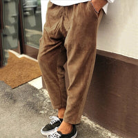 Lässige Herren Cordhose - Weites Bein - Retrostil – Braun
