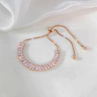 Verstellbares Cubic-Zirkonia-Armband aus Gold und Silber – Roségold
