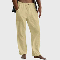 Damen Leinen-Hose mit Kordelzug - Casual Fit – Gelb