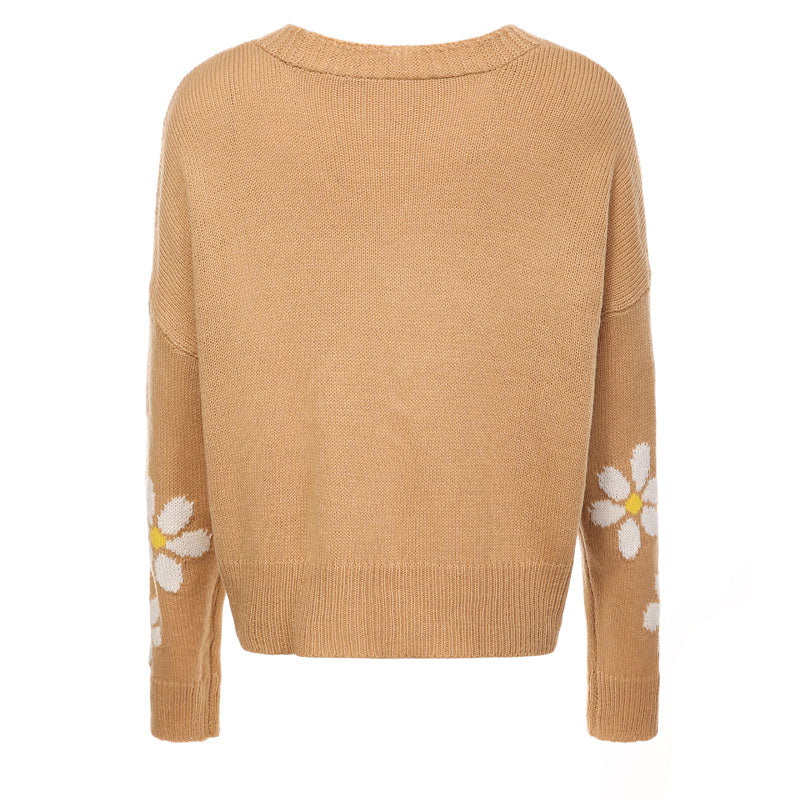 Bersha Floral Sommerweste | Casual Floral gestrickt Damen Weste mit Knöpfen
