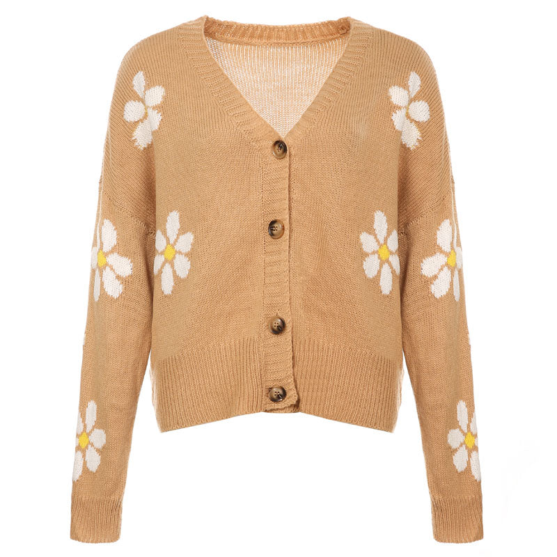 Bersha Floral Sommerweste | Casual Floral gestrickt Damen Weste mit Knöpfen