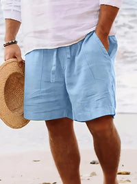 Klassische Leinen Herren Shorts – Hellblau