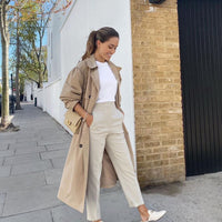 Elegante Damenhose - Knitterfrei und Vielseitig für Business und Freizeit – Hellbeige