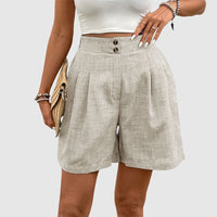 Elegante Weite Damen Stoffhose – Beige