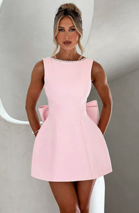 Elegantes Damen Mini-Kleid in Rosé - Figurbetonter Schnitt – Rosa