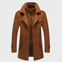 Eleganter zweiteiliger Herrenmantel mit abnehmbarem Innenfutter – Khaki