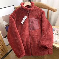 SHARON - WINTERJACKE MIT TEDDY-EFFEKT – Rot