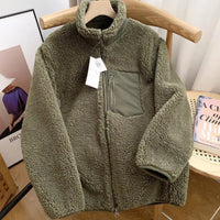 SHARON - WINTERJACKE MIT TEDDY-EFFEKT – Militärgrün