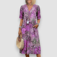 Isla | Elegantes gemustertes Kleid – Lila