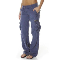 Cargohose mit Taschen für Damen – Blau