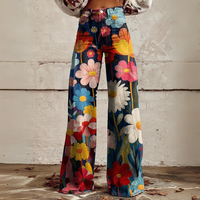 Hose mit Blumenmuster für Frauen – Mehrfarbig