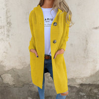 Paula™ | Elegante lange Strickjacke – Gelb
