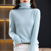 Akainu - Eleganter Rollkragenpullover – Hellblau