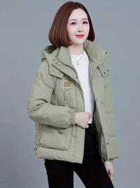 Irelaya | Kuscheliger, mit Fleece gefütterter Damen-Wintermantel - lässig, einfarbig, langärmelig – Erbsengrün