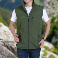Sommer Militär Jagd- und Anglerweste | Leicht Multifunktionsweste mit Taschen Für Herren | Sommerweste – Olivgrün