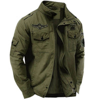 Lukas | Strukturierte Herrenjacke im Military-Look – Grün