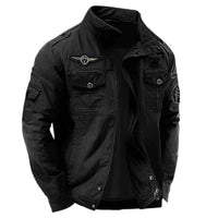 Lukas | Strukturierte Herrenjacke im Military-Look – Schwarz