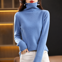 Akainu - Eleganter Rollkragenpullover – Blau