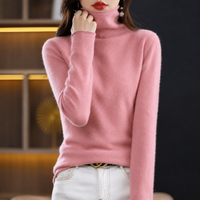 Akainu - Eleganter Rollkragenpullover – Rosa-Rot