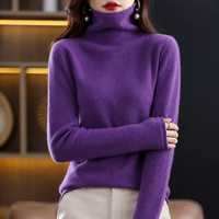 Akainu - Eleganter Rollkragenpullover – Lila