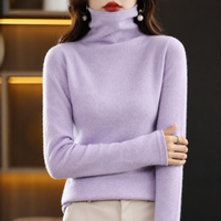 Akainu - Eleganter Rollkragenpullover – Hellviolett