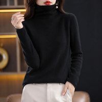 Akainu - Eleganter Rollkragenpullover – Schwarz