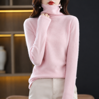 Akainu - Eleganter Rollkragenpullover – Rosa