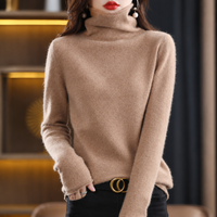 Akainu - Eleganter Rollkragenpullover – Braun