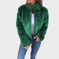 Aileen | Pelz-Winterjacke mit Stehkragen – Grün