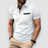 Lumier | Patterned Polo Shirt – Weiß