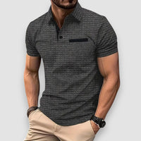 Lumier | Patterned Polo Shirt – Grau
