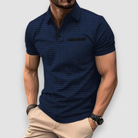 Lumier | Patterned Polo Shirt – Blau