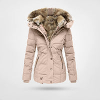 Winterjacke Damen Mit Kapuze | Wintermantel Gefüttert Mit Reißverschluss – Rosa