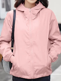 Shikona | Leichte Kapuzenjacke für Frauen - atmungsaktiv, wasserabweisend – Rosa Farbe