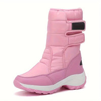 Klevaraith | Warme Schneestiefel für Frauen, Mid-Tube, Wolle verdickt – Rosa