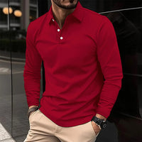 Konstantin | Herren Langarm Polo mit Kragen – Rot