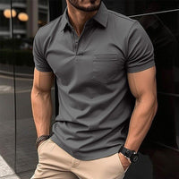Herren T-Shirt - Modern Slim Fit Polo mit Kragen | Dehnbar – Grau