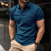 Herren T-Shirt - Modern Slim Fit Polo mit Kragen | Dehnbar – Blau
