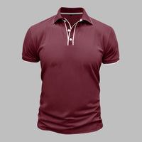 Poloshirt für Herren – Elegantes Polo mit weißen Kontrastdetails für den Sommer – Rot